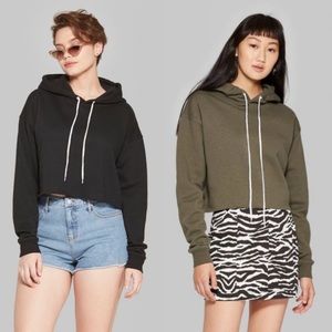 NWT 2 crop hoodies bundle Sz M